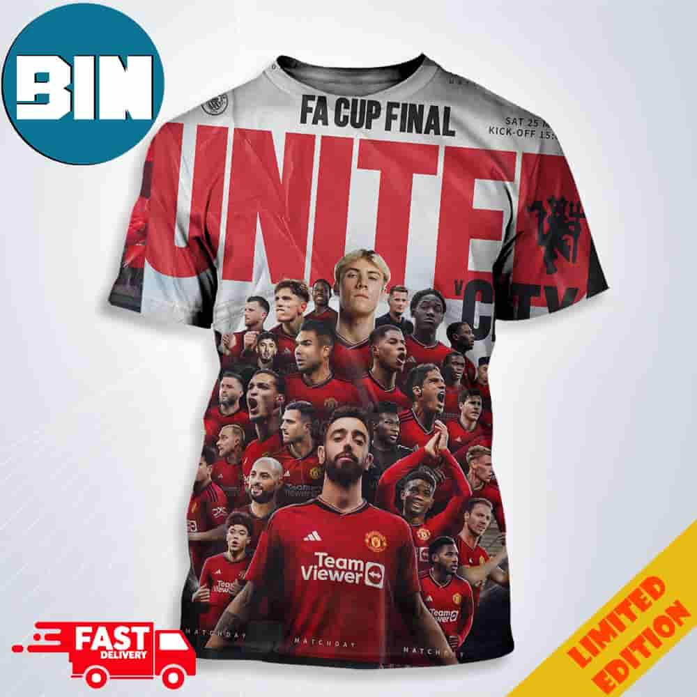 Red Evil Manchester United FA Cup Final Day 3D T-Shirt