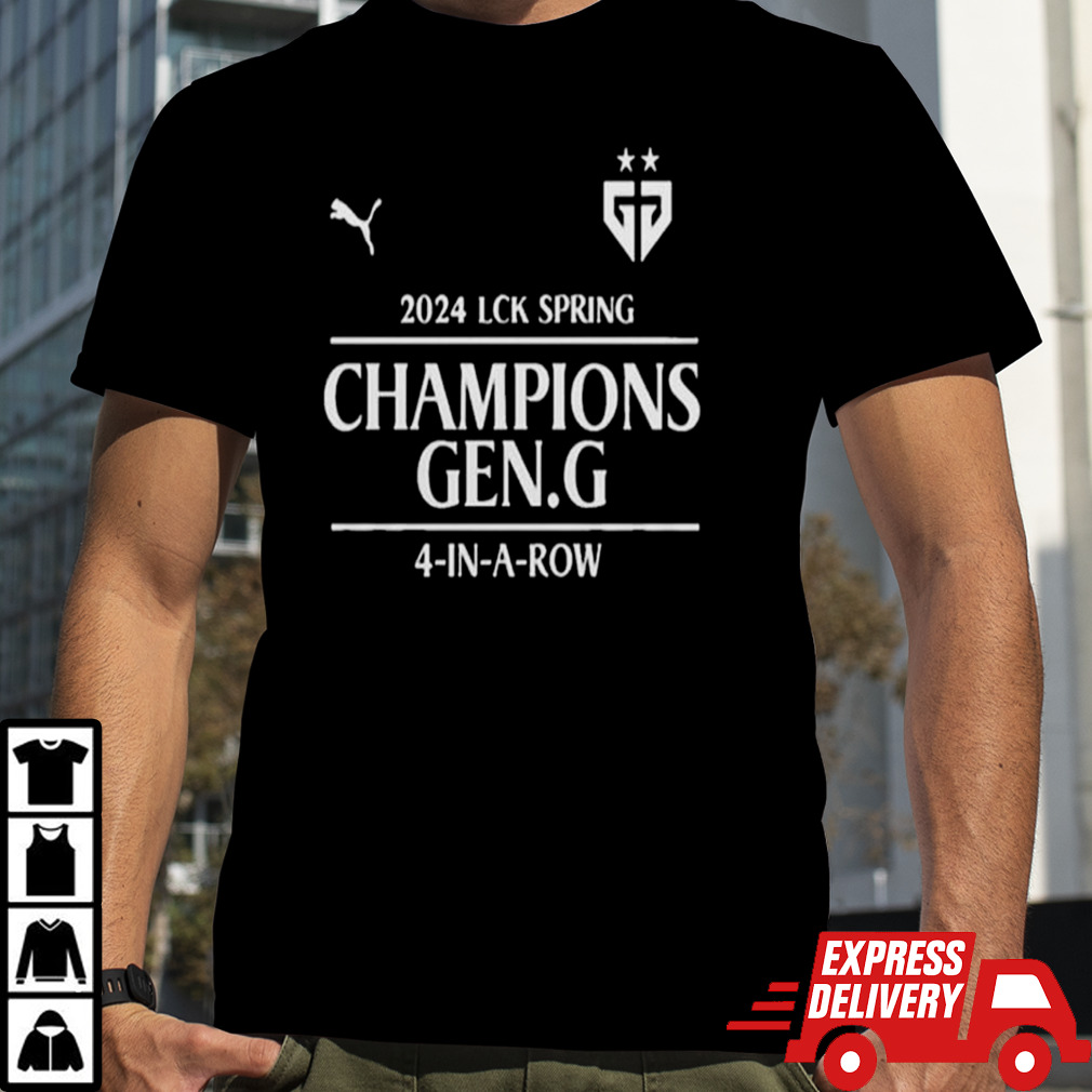 Gen G Esports 2024 LCK Champions Spring 4-In-A-Row T-Shirt