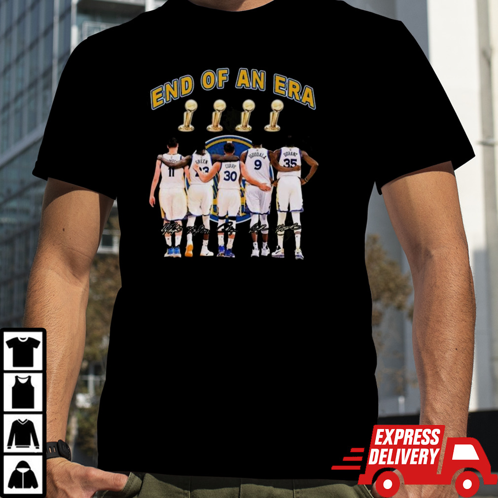 Golden State Warriors End Of An Era Thompson’s Green Curry Iguodala And Durant Signatures T-shirt