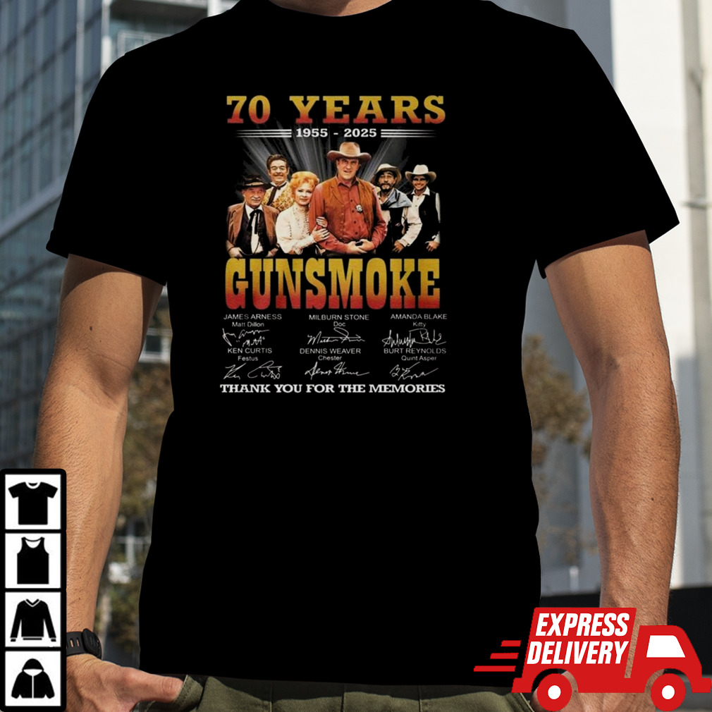 Gunsmoke 70th Anniversary 1954-2024 Thank You For The Memories Signatures T-shirt