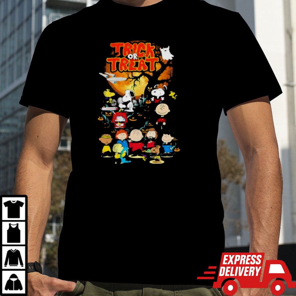 Halloween Trick Or Treat Peanuts Characters Shirt