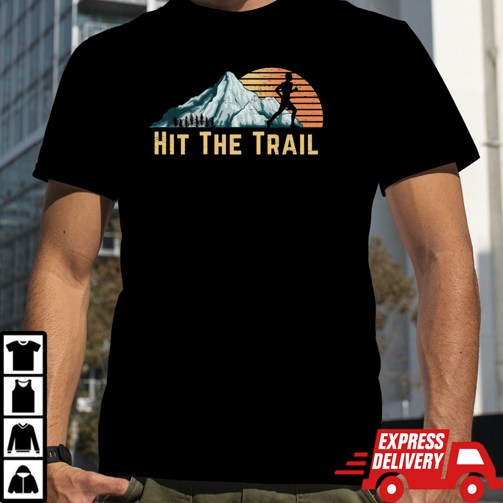 Hit The Trail Vintage Mountain Runner Retro Trail Running shirt