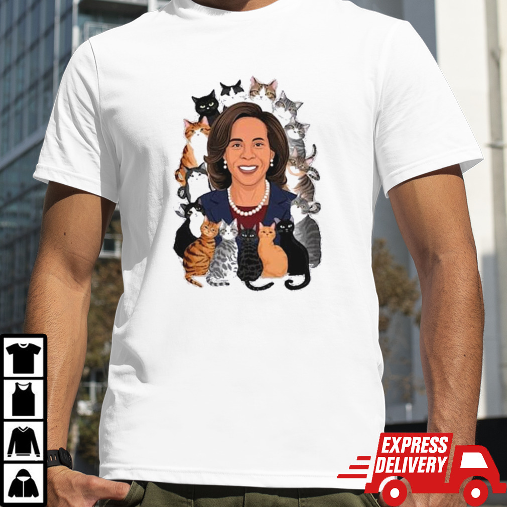 Kamala Harris Surrounded By Cats Shirt