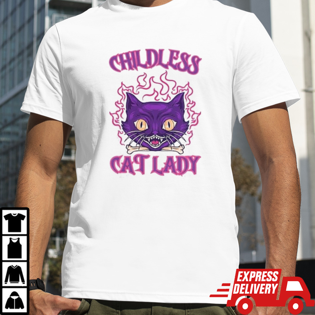 Childless Cat Lady Dark Aesthetic Shirt