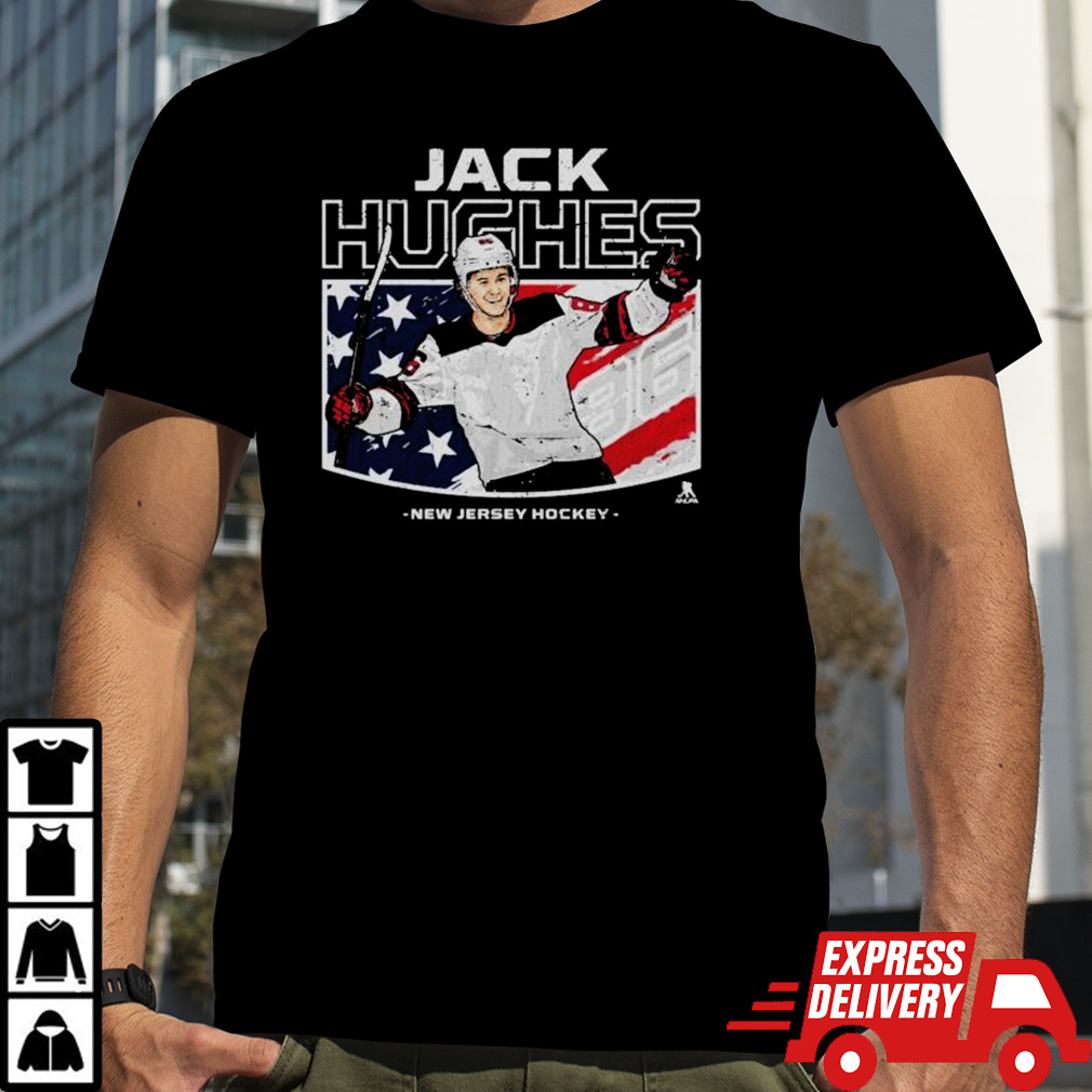 Jack Hughes New Jersey Devils American flag shirt