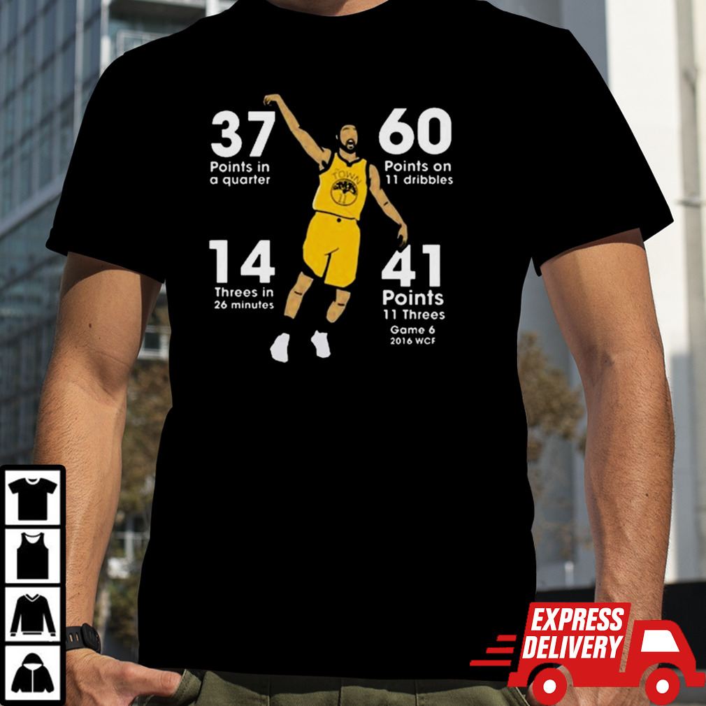 Klay Thompson 37 Points In A Quarter 60 Points On 11 Dribles 14 Threes In 26 Minutes 41 Points 11 Threes shirt