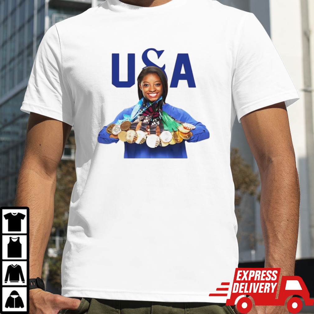 Snoop Dogg Wearing Simone Biles Paris Olympics 2024 Shirt